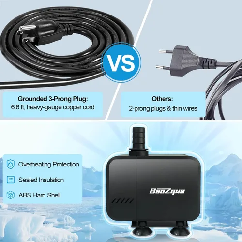 Miniatura 4 de Bomba de agua sumergible de 320 GPH (1200 L/H, 15 W), bomba de fuente silenciosa y de bajo consumo, para acuario, pecera, estanque, fuente, cascada