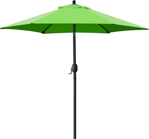 Sunnyglade - Sombrilla para patio, 7.5 pies, con botón de inclinación, manivela, 6 varillas Verde hierba