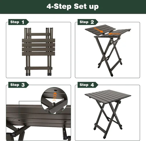 Miniatura 8 de SUNNYFEEL Mesa de camping plegable – Mesa de picnic portátil de aluminio ligero, 18.5 x 18.5 x 24.5 pulgadas para cocinar, playa, senderismo