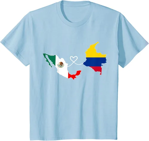 Miniatura 12 de Camiseta Half Colombian Half Mexican Flag Map DNA Mexico Colombia