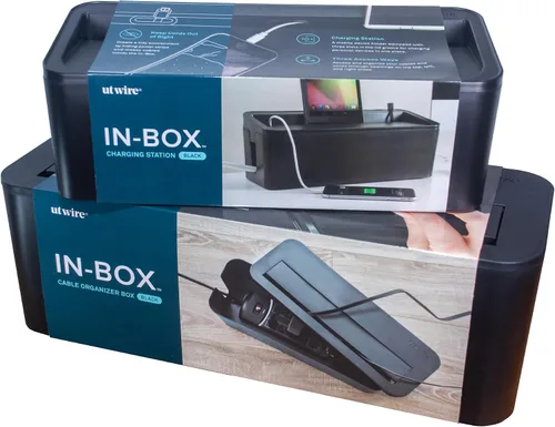 Miniatura 9 de UT Wire In-Box - Caja de gestión de cables extragrande para protector de sobretensiones en el escritorio, color negro