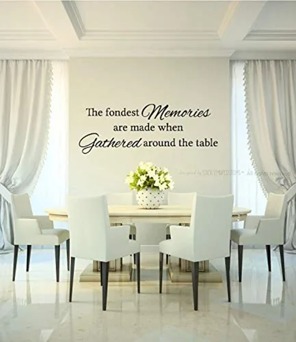 Vinilo de pared Decoración para el hogar – Adhesivo de arte Los recuerdos más famosos se hacen cuando se reúnen alrededor de la mesa, comedor,