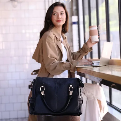 Miniatura 7 de Kattee Cartera bandolera estilo urbano de cuero para mujer