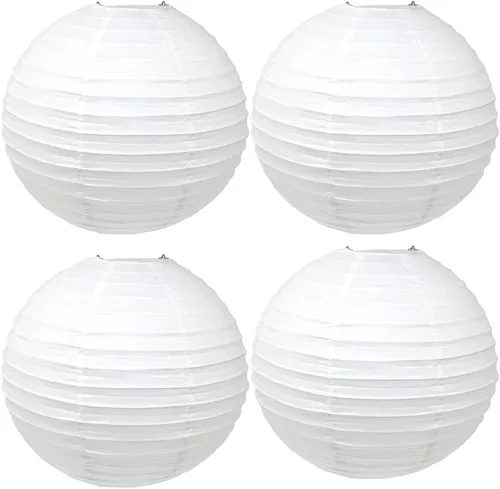 Miniatura 25 de 4 linternas de papel redondas para lámpara de papel, linternas de papel chinas, japonesas para colgar, para boda, cumpleaños, hogar, fiesta, Negro