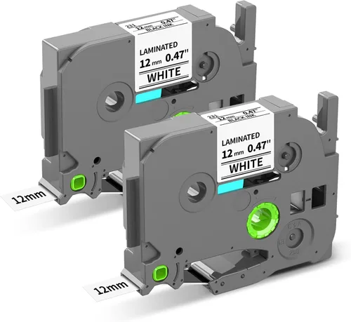 Miniatura 14 de Paquete de 6 cintas para etiquetar de 0.472 in, 0.47 pulgadas, repuesto para cinta de etiquetas Brother P Touch TZe131 TZ-131, compatible