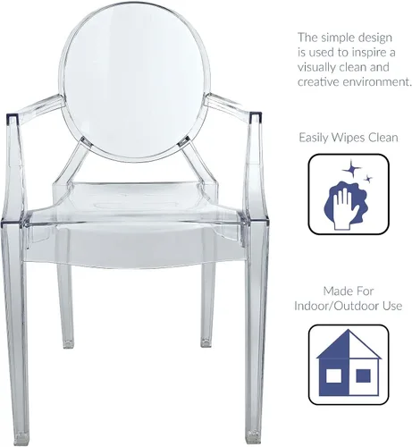 Miniatura 6 de Silla de Comedor transparente de Casper, Policarbonato, Transparente