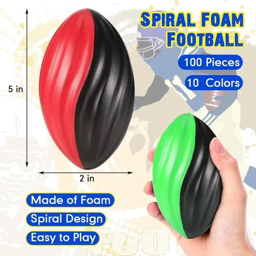 Miniatura 2 de Jerify 12 Mini Balones de Fútbol Americano para Niños de Espuma en Espiral a Granel de 5 Pulgadas Suaves Pequeños Impermeables Pelota de Espuma
