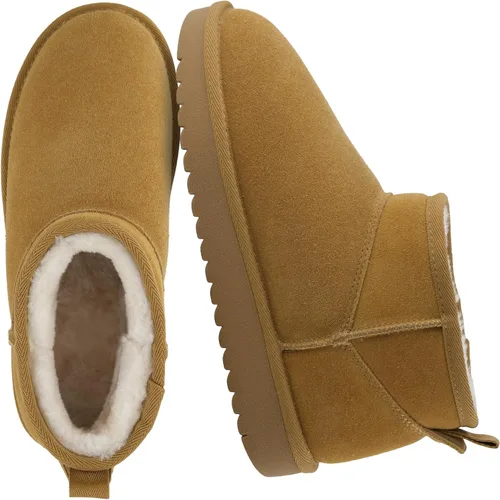 Miniatura 28 de CUSHIONAIRE, Hip 2 - Botas de nieve de gamuza auténtica para mujer, sin cordones, con cómodo forro de piel de oveja sintética + espuma viscoelástica