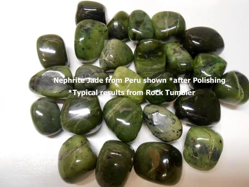 Miniatura 6 de Rockhound's First Choice Rock Tumbler - Kit de recambio de gemas – Jade nefrita natural en bruto de Perú, verde gemmy, 4 onzas