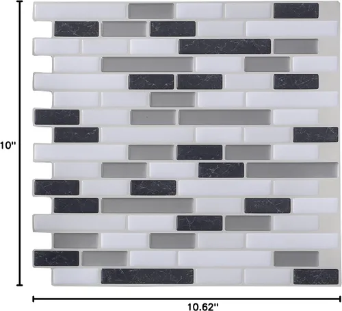 Miniatura 6 de Tack Tile Protector contra salpicaduras de vinilo para despegar y pegar (mosaico pequeño blanco)