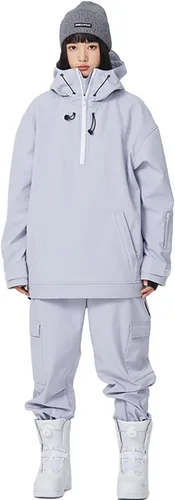 Miniatura 27 de RIUIYELE Traje de esquí para mujer, chaqueta y pantalones de snowboard para deportes al aire libre, traje de nieve con aislamiento impermeable