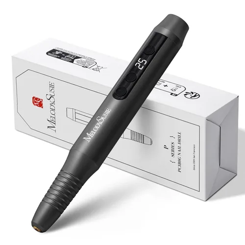MelodySusie PC180G - Taladro de uñas inalámbrico portátil en forma de bolígrafo, lima eléctrica recargable de 25000 RPM con pantalla LED para todo