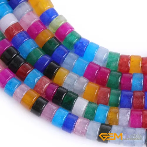 Miniatura 4 de GEM-Inside - Cuentas espaciadoras de Rondelle de 0.079 x 0.157 in, color natural mixto, multicolor, jade heishi, cuentas espaciadoras para Jade