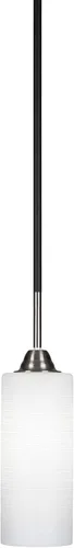 Miniatura 55 de Toltec Lighting Paramount - Mini colgante de 1 luz en acabado negro mate con cristal de arte perla de 7 pulgadas y estilo negro