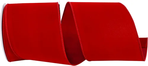 Miniatura 8 de Cinta Reliant Ribbon 92270W-957-40K Value Velvet con borde de alambre, 2-1/2 pulgadas x 50 yardas, escarlata/oro