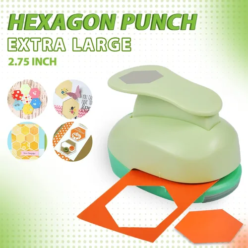 Miniatura 2 de UCEC Perforadora de papel hexagonal de 2.75 pulgadas para álbumes de recortes y fabricación de tarjetas, perforadora artesanal resistente
