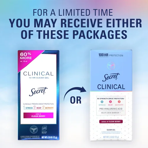 Miniatura 9 de Secret Clinical Strength antitranspirante y desodorante para mujer, 3X Protección contra el estrés, 72 horas de protección contra el sudor