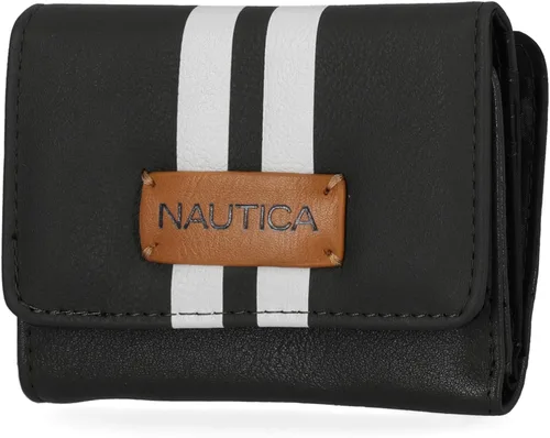 Miniatura 18 de Nautica Rower's End Cartera Pequeña para Mujeres, Bloqueo RFID Portador Delgado de Tarjetas de Crédito con Bolsillo para Monedas con Cremallera