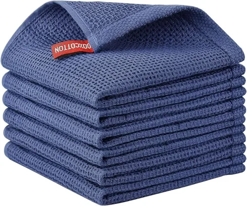 Miniatura 64 de Nialnant - Toalla de cocina 100% algodón, tejido gofre, suave, absorbente y de secado rápido, toallas para secar platos, trapos de limpieza - Multi