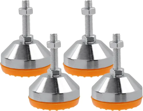 Miniatura 17 de Pies niveladores M8x50mm, capacidad de 2200 libras, deslizadores giratorios ajustables y resistentes, base antideslizante de 1.53 pulgadas