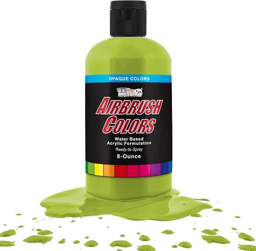 Miniatura 50 de U.S. Art Supply Opaque Lake Blue - Pintura acrílica para aerógrafo con efectos especiales, 8 onzas, lista para rociar, pintura con pincel de aire a
