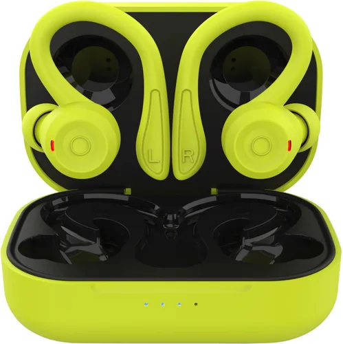 Auriculares inalámbricos verdes sobre la oreja con ganchos para los oídos Auriculares Bluetooth para correr con gancho para la oreja Auriculares