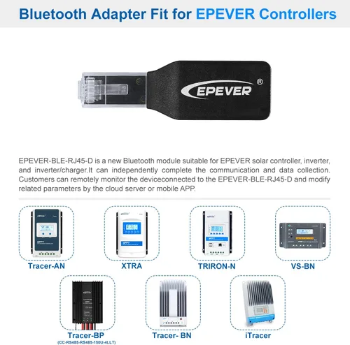 Miniatura 3 de EPEVER Adaptador BLE para controlador de carga MPPT, compatible con la aplicación Android/iOS 2023Nueva versión (EPEVER-BLE-RJ45-D)