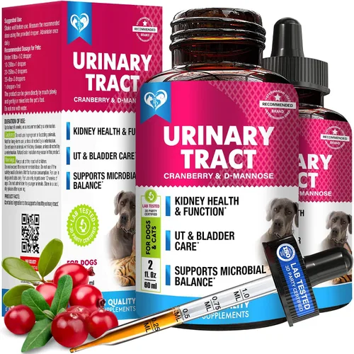 Miniatura 9 de Tratamiento de Infección del Tracto Urinario para Gatos y Perros y Medicina Natural para UTI con Arándano y D-Manosa - Soporte para Riñón + Vejiga
