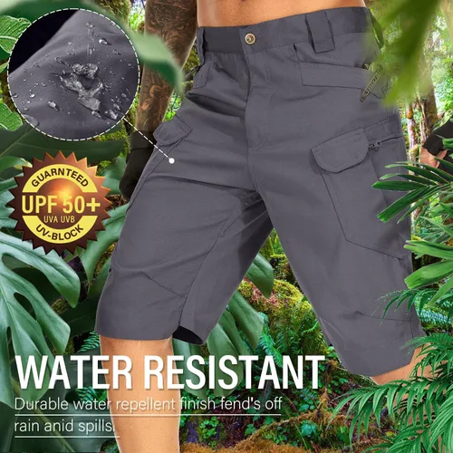 Miniatura 6 de Jessie Kidden Pantalones cortos tácticos para hombre, elásticos, para exteriores, resistentes al desgaste, rasgaduras, parada, trabajo, senderismo