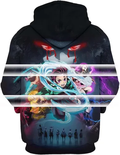 Miniatura 2 de Rafigurante 3D Anime Hoodie Men's Women Sweatshirt Unisex Long Sleeve Pullover Pocket Hoodie
