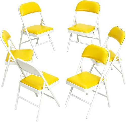 Miniatura 9 de Juego de sillas plegables acolchadas, sillas plegables ligeras, sillas plegables resistentes para comedor, cocina, patio de jardín, fiestas y Negro