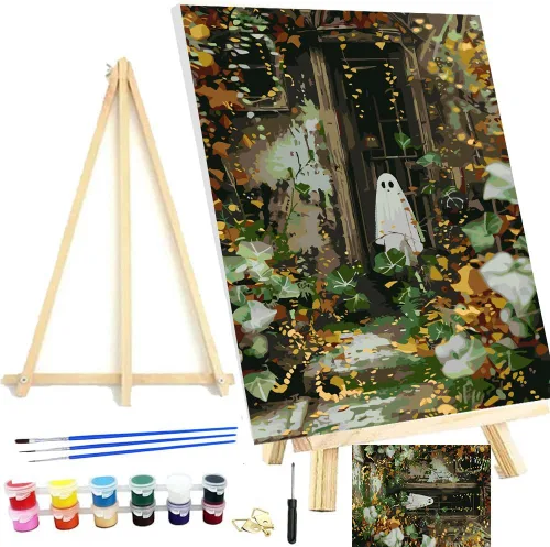 Miniatura 9 de Meothan Kits de pintura por números, pintura por números para adultos principiantes, kits de pintura de castillo de acuarela por números en lienzo 1