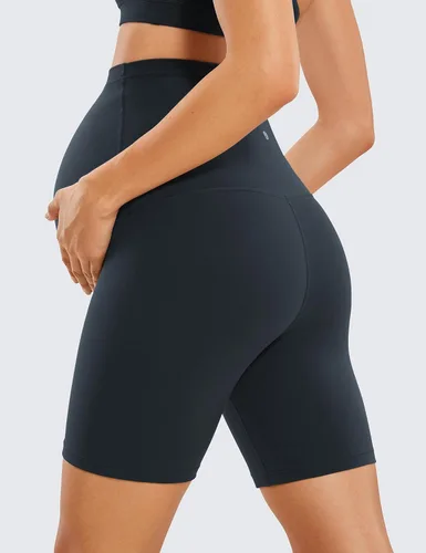 Miniatura 3 de CRZ YOGA Butterluxe - Pantalones cortos de yoga de maternidad sobre el vientre de 6 pulgadas, pantalones cortos de ciclismo atléticos