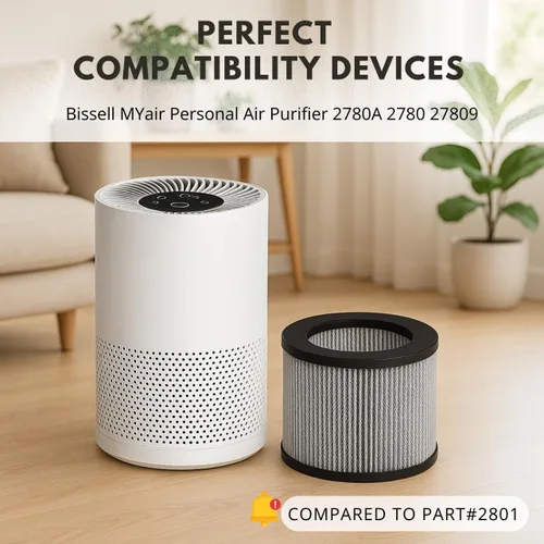 Miniatura 3 de Nispira Filtro de carbón activado HEPA 3 en 1 para purificador de aire personal Bissell MYair 2780A 2780 27809, comparado con la parte 2801.