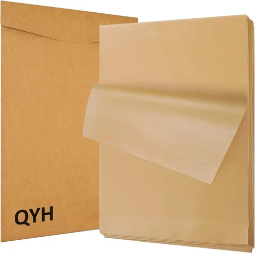 QYH 100 hojas de papel pergamino para hornear, 8 x 12 pulgadas sin blanquear, papel pergamino precortado para hornear galletas, freír, freidora de