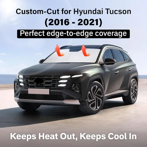 Miniatura 2 de EcoNour Parasol para parabrisas compatible con Hyundai Tucson 2016-2019 2020 2021, visera solar para parabrisas delantero y ventana, bloqueador