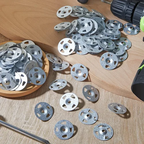 Miniatura 6 de Arandelas para la instalación de paneles de placas de espuma de 1-1/8 pulgadas de acero galvanizado para fijación y montaje (80 piezas)