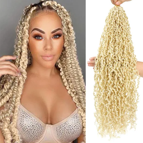 SOKU Pelo rubio de ganchillo mini Passion Twist de 20 pulgadas – 5 paquetes de cabello de ganchillo senegalés pretrenzado 613 Majesty Twist Crochet