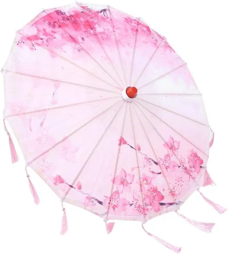 TOPINCN Paraguas de borla de seda vintage sombrilla arte arte decorativo foto baile realizar boda Prop Cosplay paraguas decoración del hogar ()
