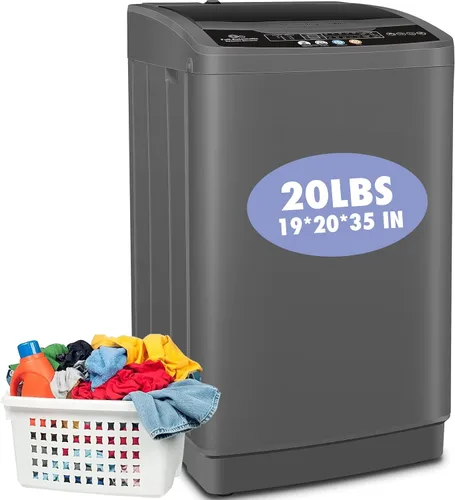 Miniatura 10 de Nictemaw Lavadora portátil, capacidad de 20 libras, lavadora portátil completamente automática, lavadora compacta de 2.8 pies cúbicos con 10 Blanco