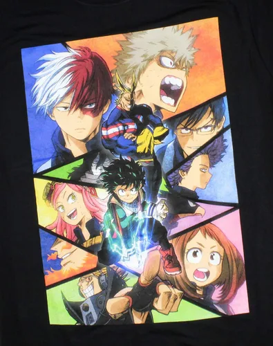 Miniatura 2 de Bioworld My Hero Academia - Camiseta con póster para hombre, Negro
