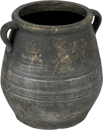 Creative Co-Op - Urna de terracota blanqueada, gris