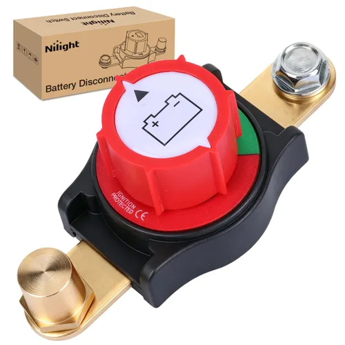 Miniatura 31 de Nilight Battery Disconnect Switch with Waterproof Key and Cover 12V 24V On Off Battery Master Isolator Cut Off Power Kill Switch for Car Marine Boat
