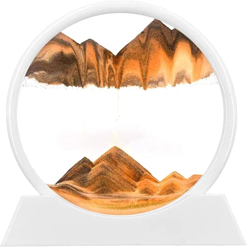 Miniatura 13 de rysnwsu Imagen artística de arena en movimiento redonda de vidrio 3D de mar profundo, paisaje de arena en movimiento, regalo de arena que fluye