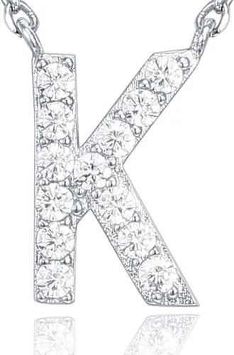 Miniatura 125 de PAVOI 14K White Gold Plated Cubic Zirconia Initial Necklace Letter Dainty Necklaces for Women