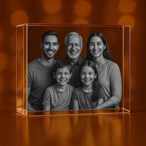 Miniatura 2 de Foto holográfica 3D personalizada personalizada grabada al aguafuerte dentro del cristal con tu propia imagen