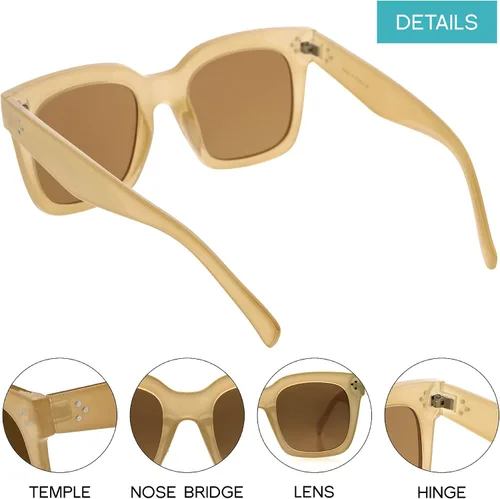 Miniatura 3 de zeroUV - Gafas de sol cuadradas retro de moda de gran tamaño para mujer estilo vintage 1969pulgadas