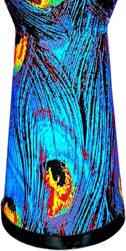 Miniatura 5 de RUOSWTE Djembe Bongo, tambor de copa hecho de cabeza de tambor de piel de cabra, tela pintada a mano, estilo de África occidental, regalo