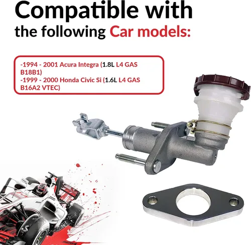 Miniatura 5 de Cilindro maestro de embrague con adaptador compatible con Acura Integra 1994-2001 y Honda Civic Si GS GS-R LS Tipo R Hatchback Sedan Coupé 1.6L 1.8L
