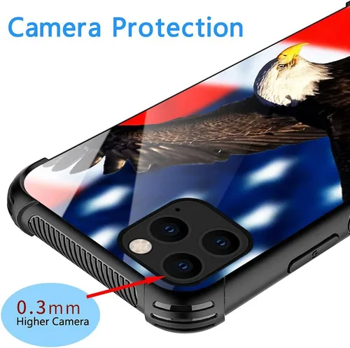 Miniatura 2 de Funda compatible con iPhone 13 Pro Max, fundas para niñas y mujeres, bandera estadounidense águila
